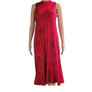 Vintage 90s Weekenders Pullover Sleeveless Knit Summer Dress / Sz M / Red, Black